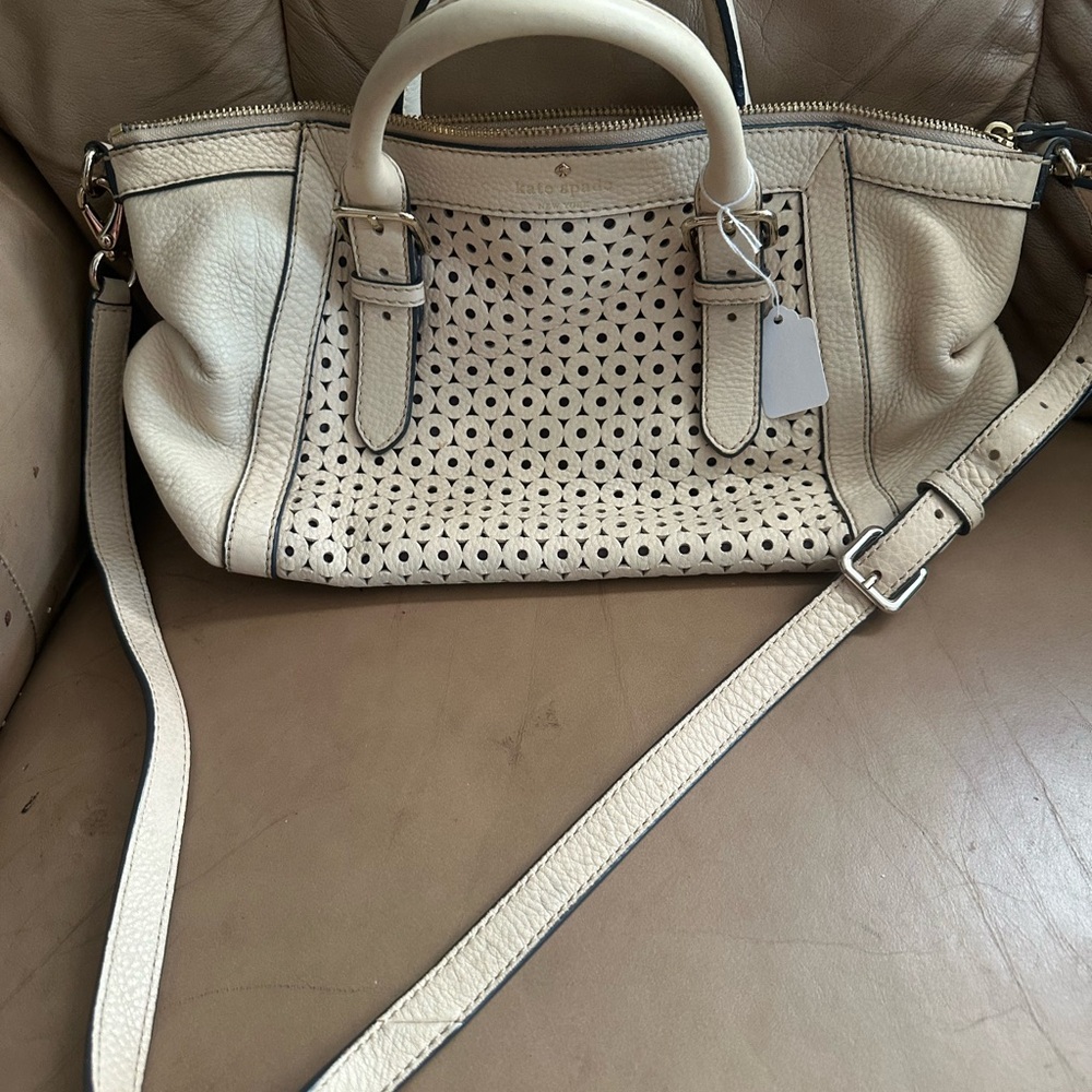 Kate Spade Cream Crossbody Bag with Modern Silhouette